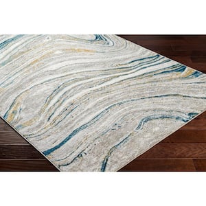 San Francisco Blue 5 ft. x 7 ft. Abstract Indoor Area Rug