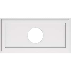 32 in. W x 16 in. H x 7 in. ID x 1 in. P Rectangle Architectural Grade PVC Contemporary Ceiling Medallion