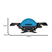 Q 1200 1-Burner Portable Tabletop Propane Gas Grill in Blue with Built-In Thermometer