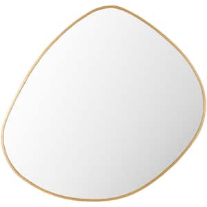 Pebble 28 in. W x 29 in. H Gold Framed Decorative Mirror