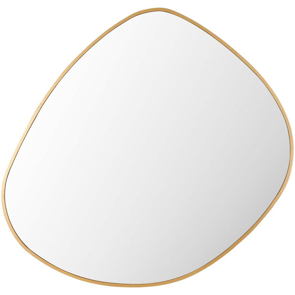 Gold Asymmetrical Metal Framed Wall Mirror