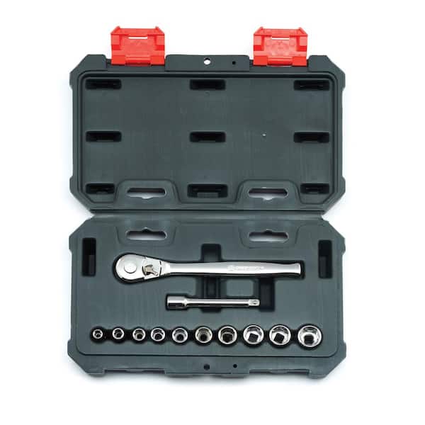 1/4 in. Drive 6 Point SAE Mechanics Tool Set (12-Piece)