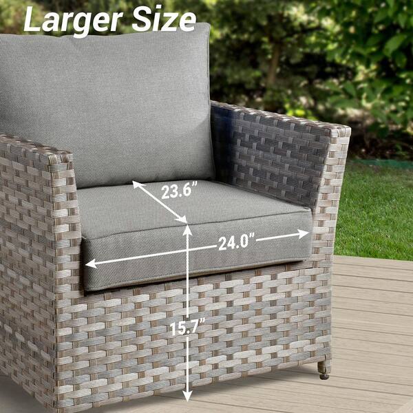 XIZZI Jasmine 12-Piece Wicker Outdoor Sectional Set with Dark Gray