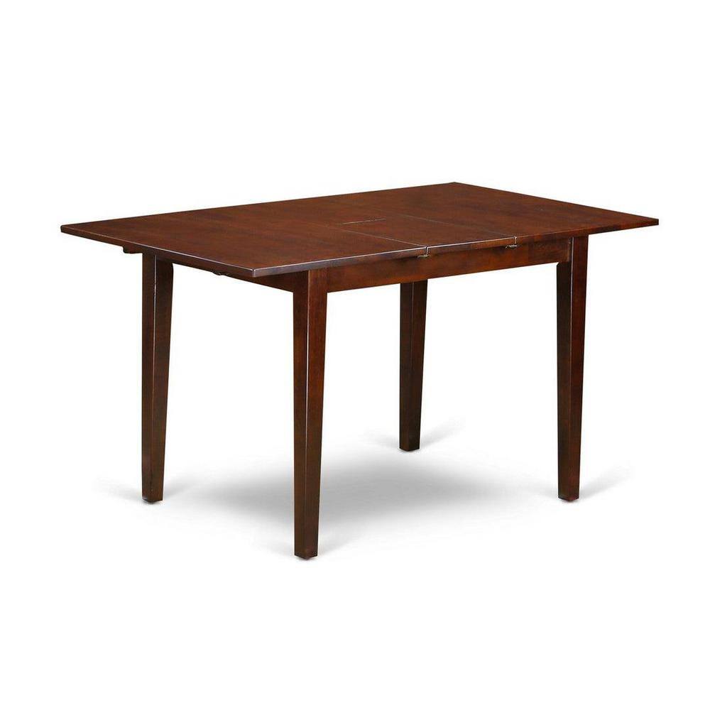 Mahogany 5-Piece Wood Dining Set with Slat Back Chairs