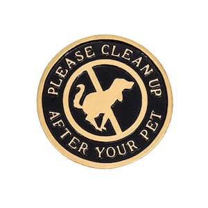 Please Clean Up After Your Pet Statement Plaque - Black/Gold