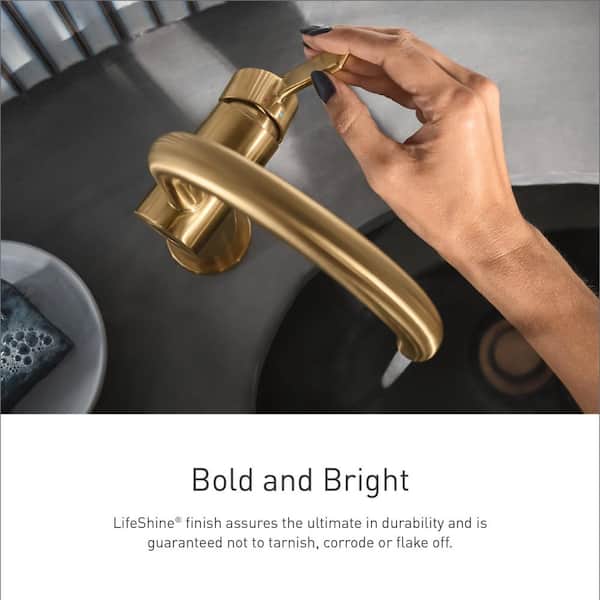 MOEN Weymouth Brushed Gold 8 in. Widespread 2-Handle High-Arc