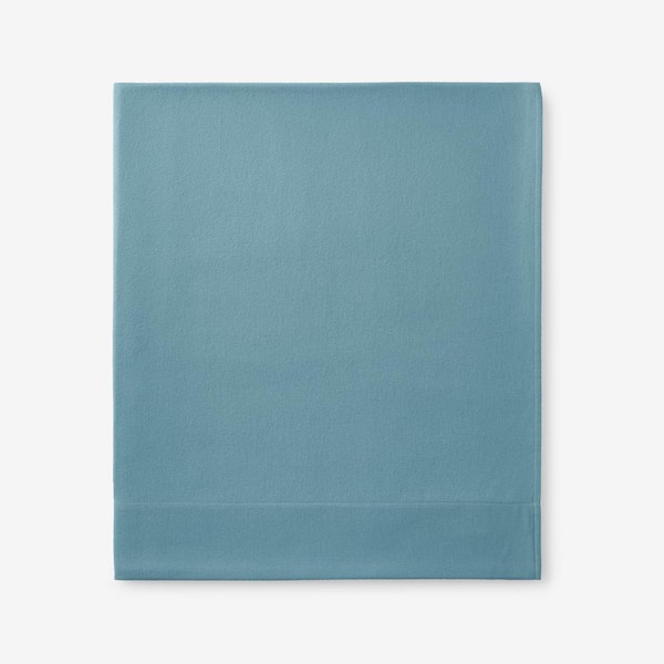 The Company Store Legends Hotel Atlantic Blue Velvet Flannel Twin/Twin XL Flat Sheet