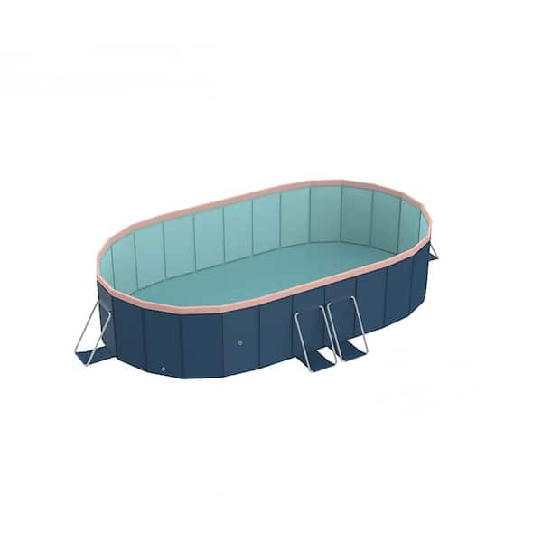 3.0m PVC Folding Pool, Non-Inflatable Summer Swimming Pool for Outdoor Patio, Beach & Garden