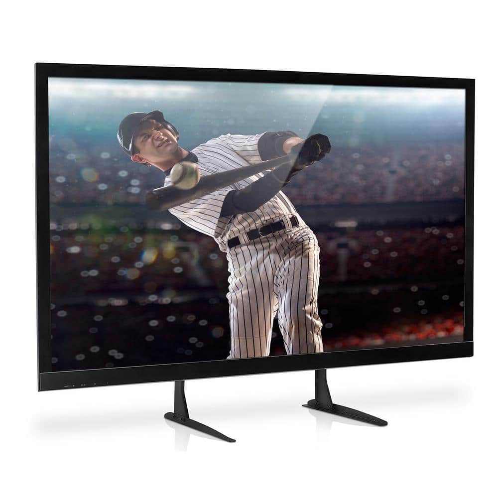 Adjustable Black Steel Universal Tabletop TV Stand for 32"-60" TVs