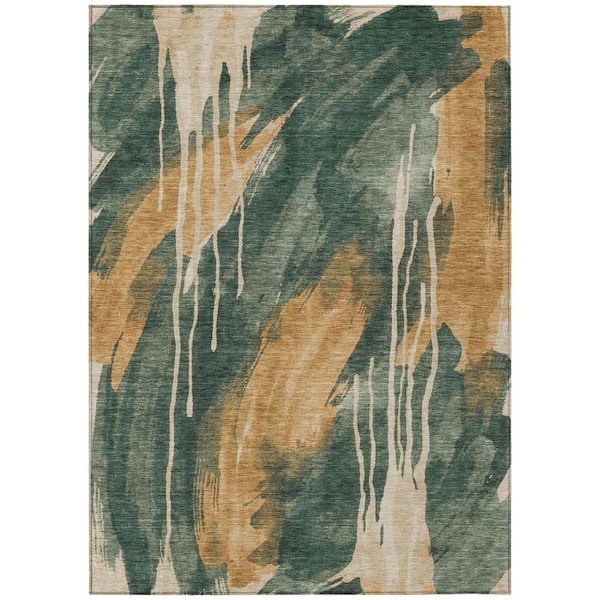 Chantille Machine Washable Indoor/Outdoor Abstract ACN3036 Basil 5 ft. x 7 ft. 6 in. Area Rug