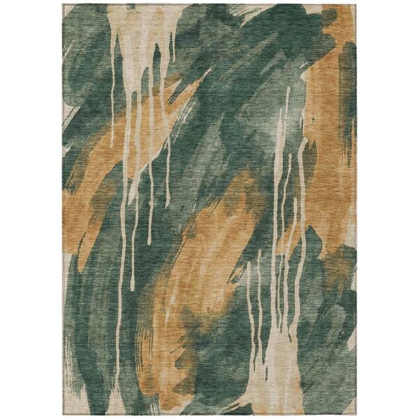 Chantille Machine Washable Indoor/Outdoor Abstract ACN3036 Basil 9 ft. x 12 ft. Area Rug