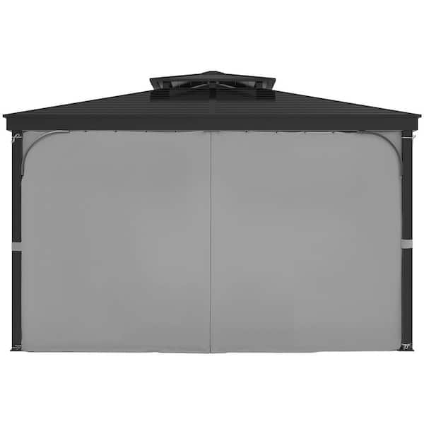 SVOPES Outdoor Waterproof Gazebo Curtains, 12 ft. x 10 ft. Panel Privacy Sidewall, 6.7 ft. Tall Universal Replacement Sunshade