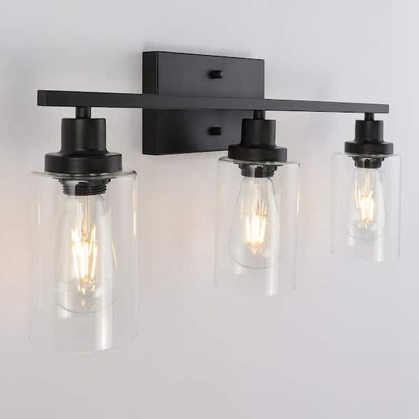 6 in. Clear Glass Cylindrical Shade with 4 in. Lip, Fitter Glass for Pendant or Vanity Light Fixture (3-Pack)