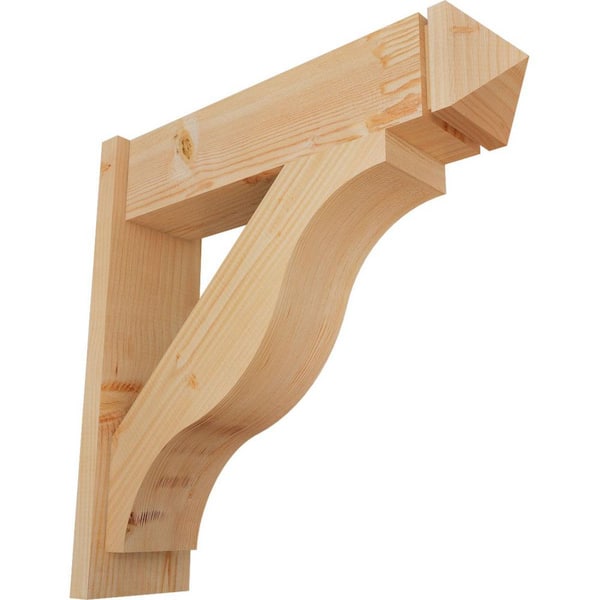 Ekena Millwork 8 in. x 28 in. x 28 in. Fuston Arts and Crafts Smooth Douglas Fir Outlooker