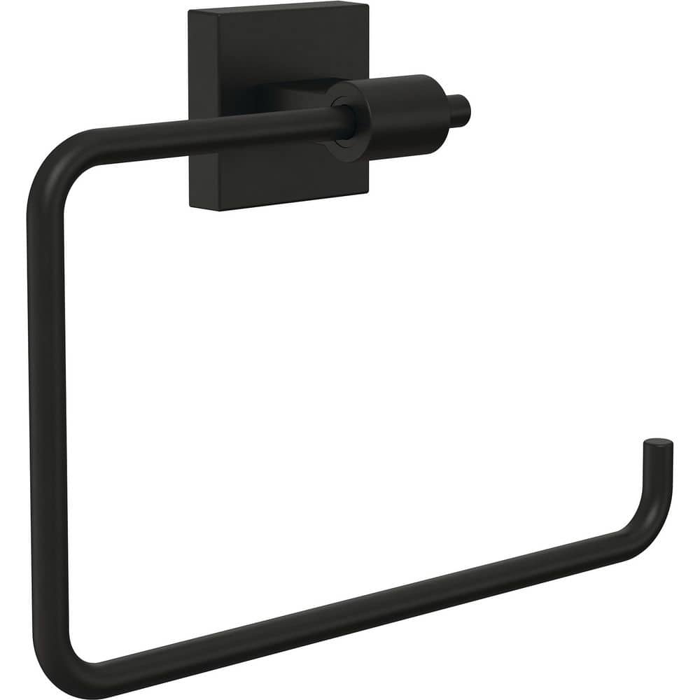 Maxted Wall Mount Square Open Towel Ring Bath Hardware Accessory in Matte B