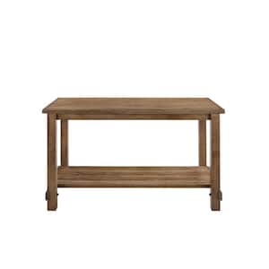 Martha II 60 in. Rectangle Weathered Oak Wood Top with Wood Frame 4 Leg Dining Table (Seats 6)