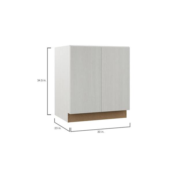 Hampton Bay Designer Series Edgeley Assembled 30x34 5x23 75 In Full Height Door Base Kitchen Cabinet In Glacier Bf30 Edgl The Home Depot