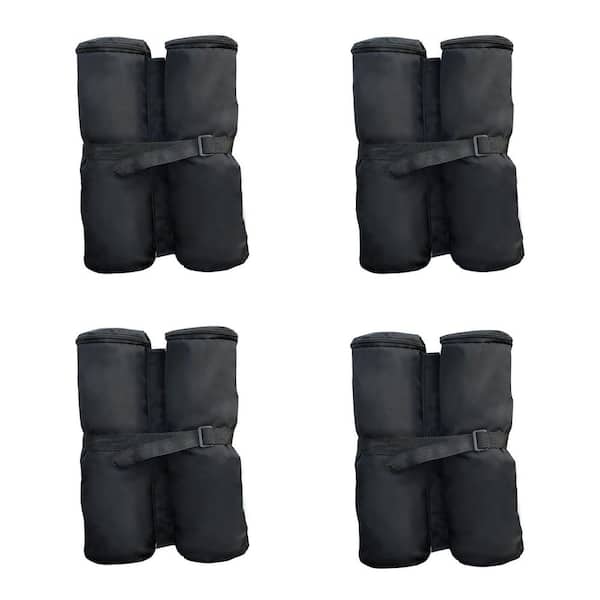 Canopy Weight Bags 33 lbs. Sandbag Anchors for Stability Gazebo Tent Set of 4-Durable Black