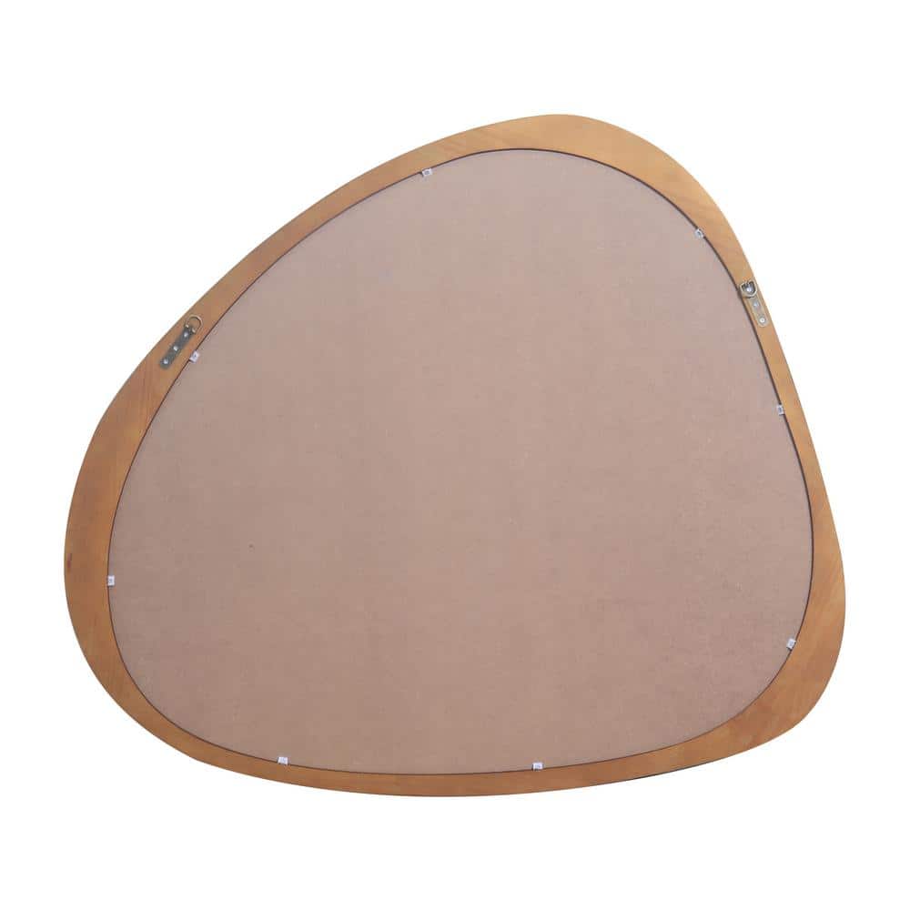 45 in. W x 39 in. H Wooden Oval Framd Asymmetrical Wall Bathroom Vanity Mir