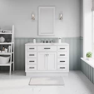 Hartford 48 In. W x 22 In. D 34 In. H Bath Vanity in White with Marble Vanity Top and White Basin