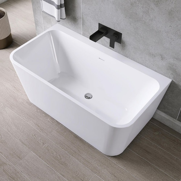 MEDUNJESS 55 in. x 29.5 in. Acrylic Flatbottom Freestanding