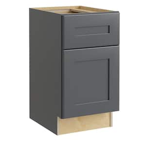 Newport Deep Onyx Plywood Shaker Assembled 2 Drawer Base Kitchen Cabinet Sft Cls 18 in W x 21 in D x 28.5 in H