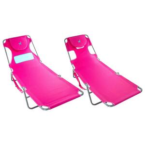 Comfort Lounger Pink Poolside Chair & Chaise Pink Sunbathing Beach Chair