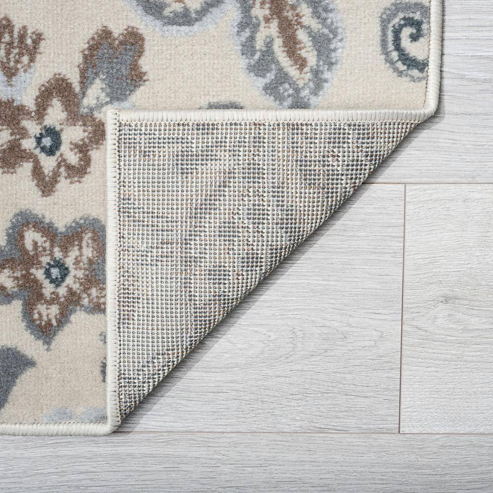 Madison Cream Floral Rectangular Synthetic Area Rug 2x3