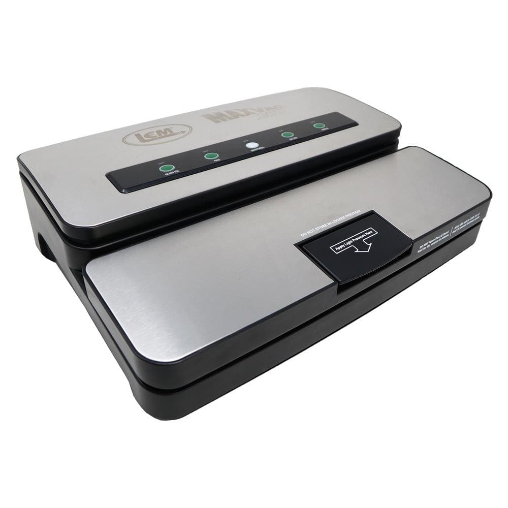 LEM Stainless Steel Vacuum Sealer with Bag Cutter and Holder, Silver/ Stainless Steels