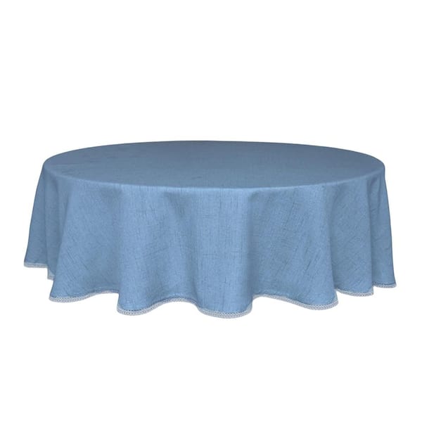 French Perle Solid Tablecloth, Periwinkle - 70"W x 70"L Round