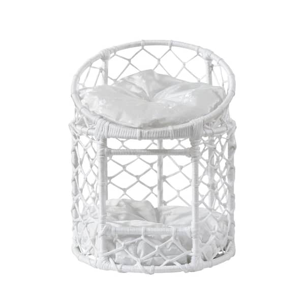 cenadinz White Double Layer Cat bed for Small to Medium Cat (26-40 lbs.)