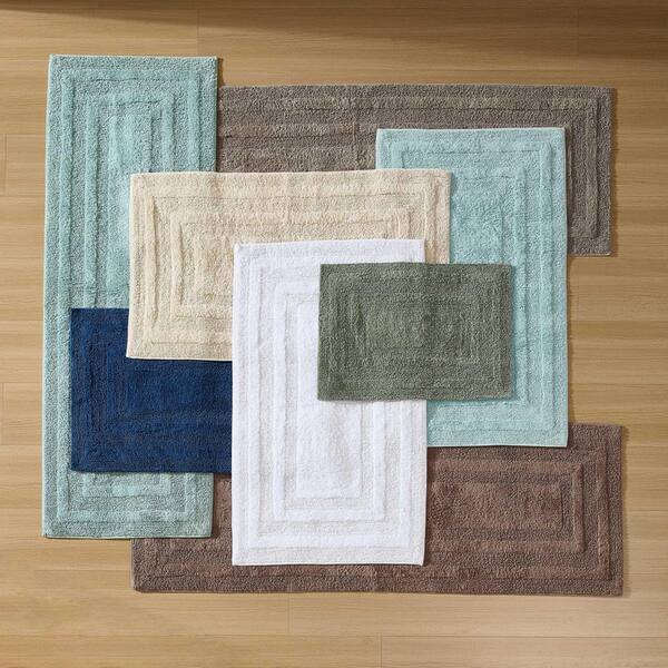 Eddie Bauer Home Logan Bath Rug Set - 2-Piece Super Absorbent Cotton, Quick Dry, Reversible, Medium Brown