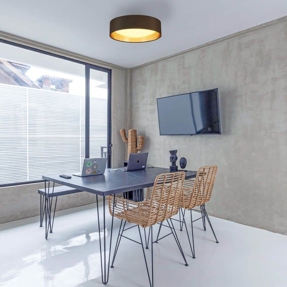 Modern Brushed Nickel 16" Drum LED Flush Mount Ceiling Light