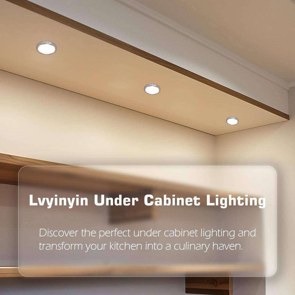 Super Bright White Aluminum LED Under Cabinet Puck Light 2-Pack