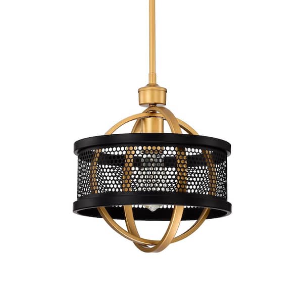 Warehouse of Tiffany Lorelei 1-Light Matte Black and Gold Indoor Chandelier with Light Kit