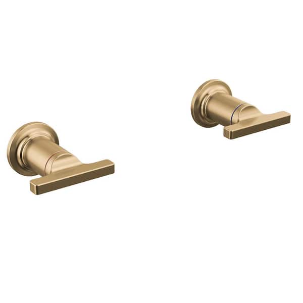 Delta Tetra T-Lever Wall Mount Tub Filler Handle in Lumicoat Champagne Bronze