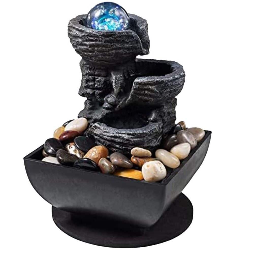 Tabletop Fountain Indoor Waterfall Meditation Fountain Like Layers of Rock Desktop Water Feature price history on PriceWatchPro