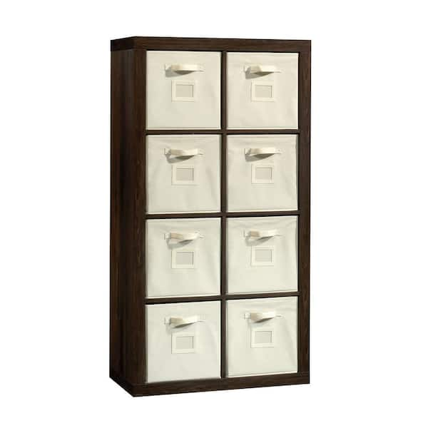 Sauder Craft Pro 8 Cubby Open Storage Cabinet with Hutch in White