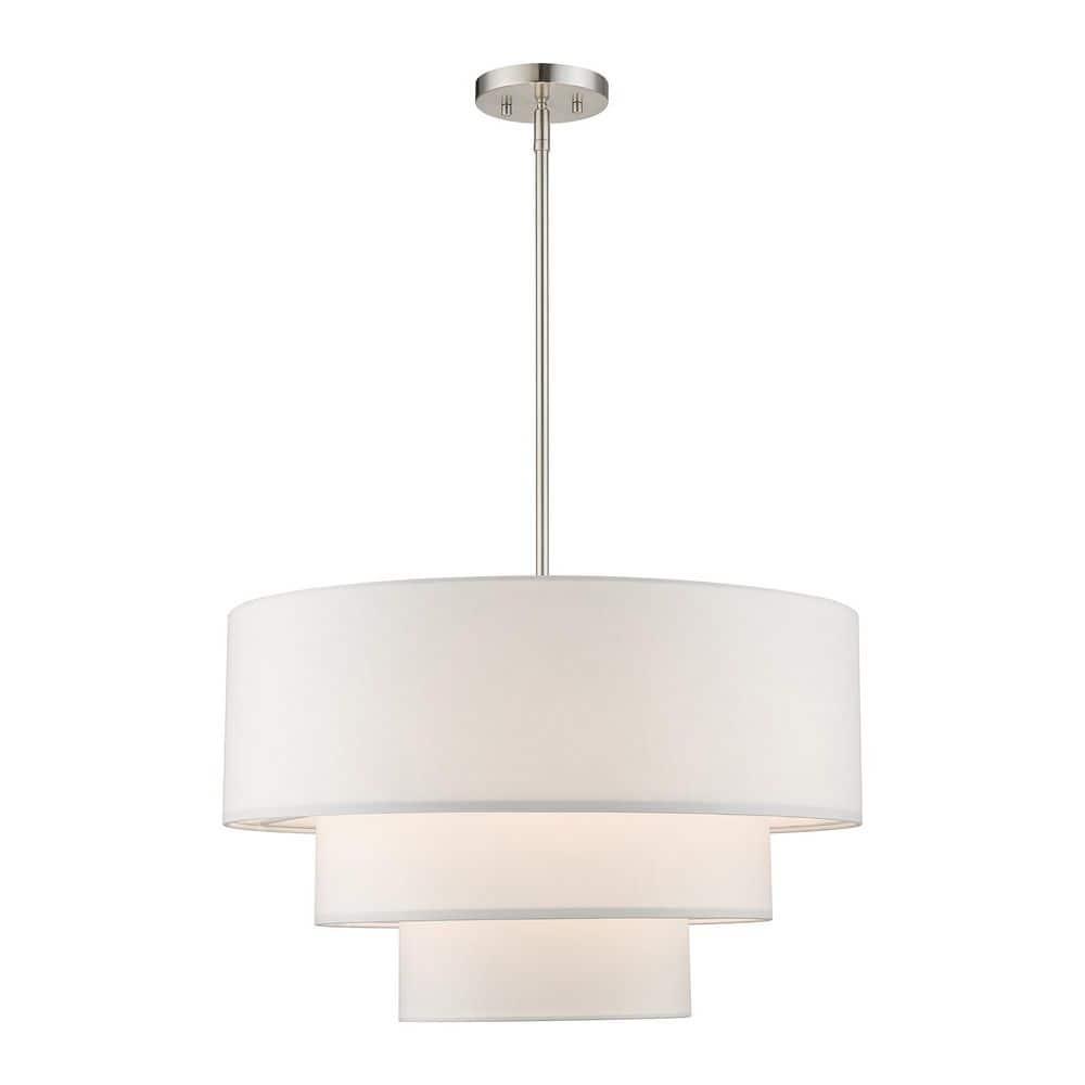 Brookcrest 4 Light Brushed Nickel Mid Century Modern Pendant Tiered Chandelier for Entryway with No Bulbs Included price history on PriceWatchPro