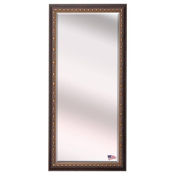 Unbranded Oversized Dark Brown And Bronze Wood Beveled Glass Mid-Century Modern Mirror (69 in. H X 28.5 in. W)