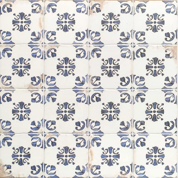 Sienna Terracotta Bell Blue 8.85 in. x 8.85 in. Matte Porcelain Floor and Wall Tile (8.69 sq. ft./ Case)