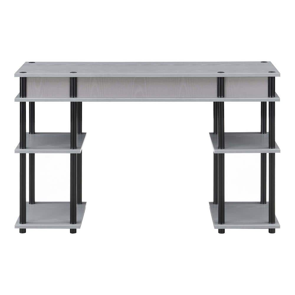 Modern Gray & Black No-Tools 48" Student Desk with Storage