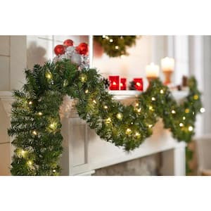 18 ft Kingston Pre-Lit Artificial Christmas Garland with 280 tips and 70 White Lights