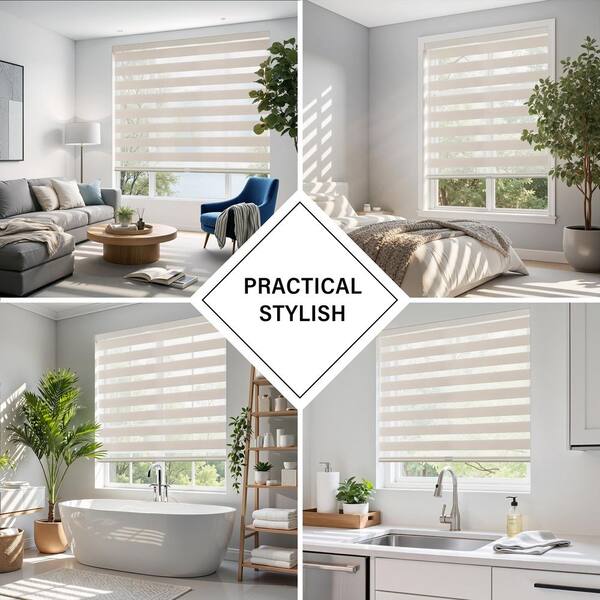 Reviews for Aosky Zebra Blinds Cordless Shades-Dual Layer Light