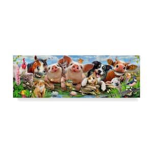 Happy Farm Animals by Howard Robinson Floater Frame Animal Wall Art 6 in. x 19 in.