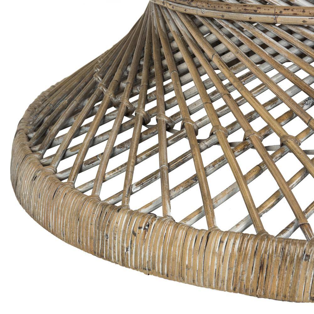 Transitional Grey Round Wicker Coffee Table