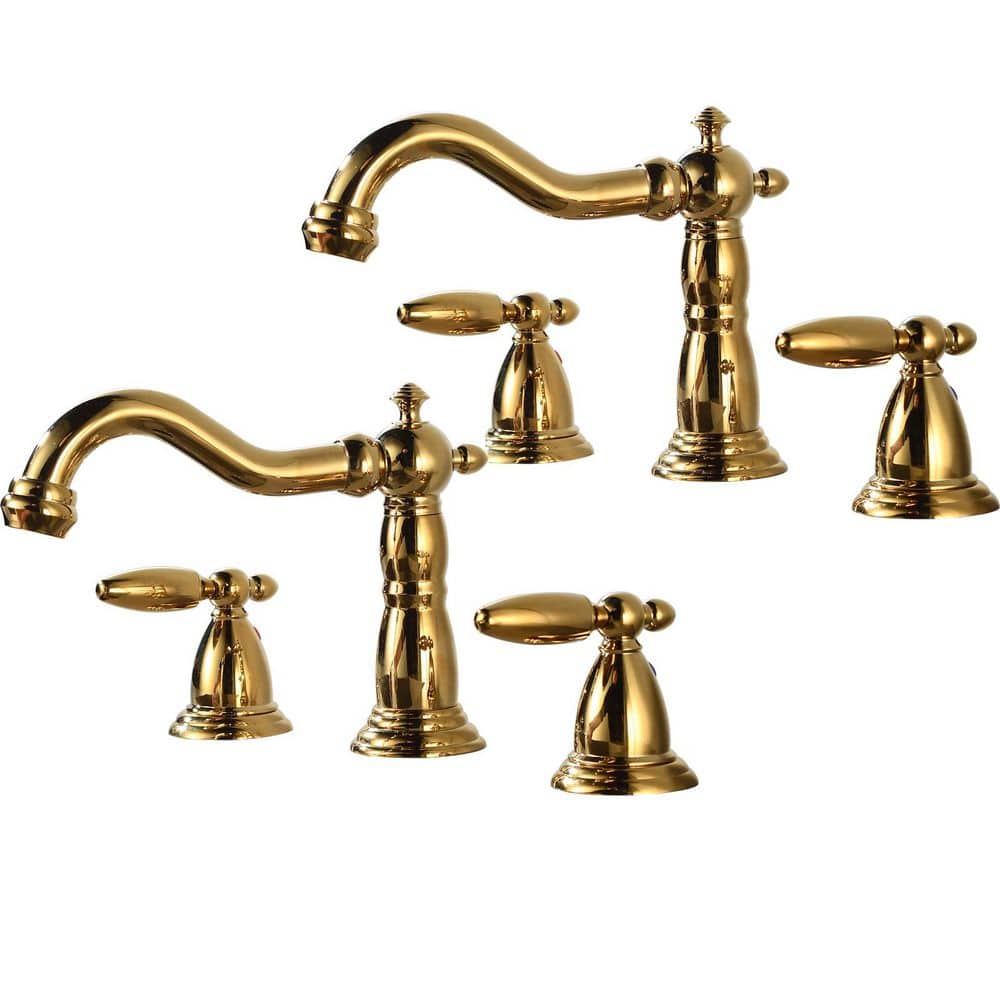 Double handle 8 in. Widespread Bathroom Faucet 3 Hole Bathroom Sink Faucet 