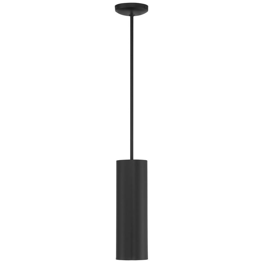 Pilson Matte Black Contemporary LED Pendant Light 14.5"