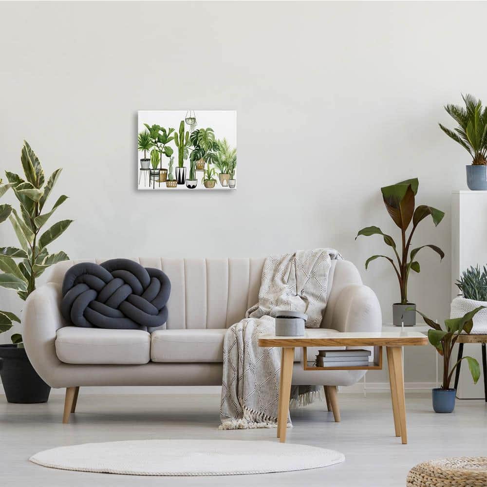 Boho Green Plant Scene Canvas Wall Art, 18 x 22 Inches