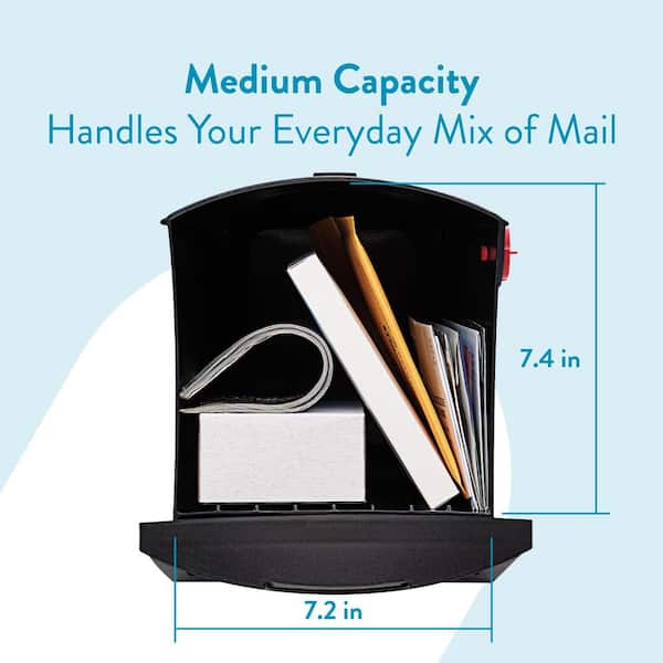 Architectural Mailboxes Patriot Black, Medium, Plastic, Post Mount